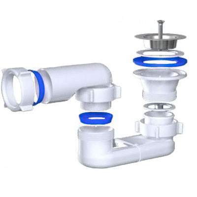 Сифон Ани для душ.поддона 1 1/2*40  Е010 плоский