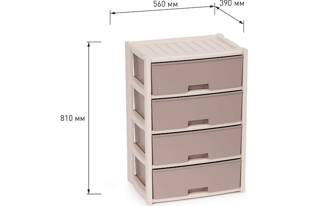 Комод 4-х секц. Колорит бежев. широк.  М8759/347843