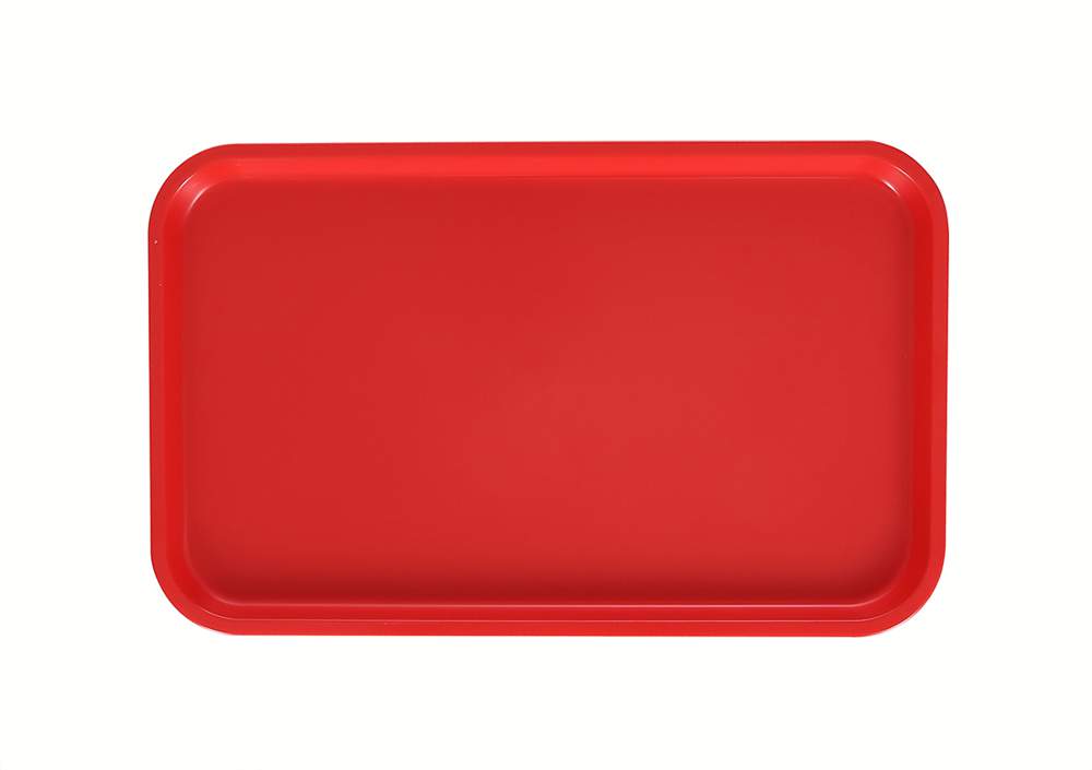 Поднос мки116 столовый 530х330х23 б/ручек красный полистирол 