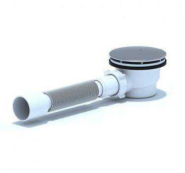 Сифон АНИ для душевого поддона 11/2*90h65, с г/тр 375*40/50 (Е325) хром