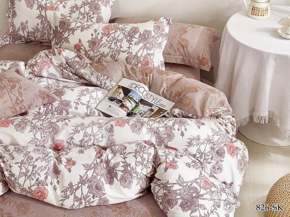 CLEO КПБ Satin de Luxe набивной евро (50*70*2 70*70*2) 100% хлопок 31/826-SK 