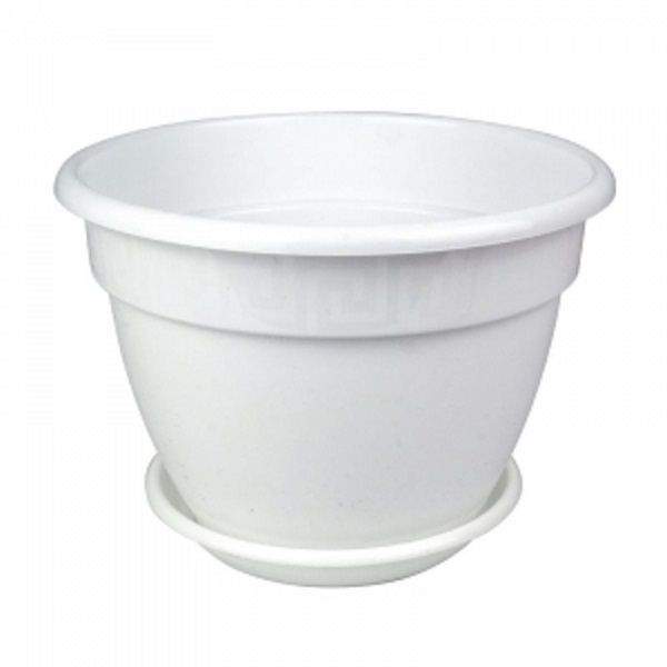 Горшок Антик д.19см(2,6л) белый с поддоном 5PL0009 (5Plast)