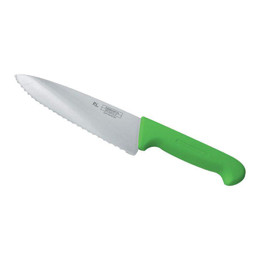 P.L. Proff Cuisine Нож 99002246 20см зеленая ручка волнистое лезвие KB-7501-200S