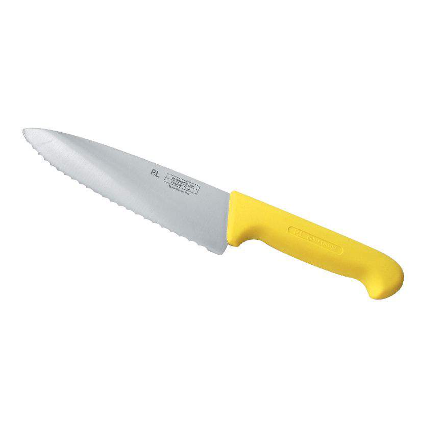 P.L. Proff Cuisine Нож 99002243 20см желтая ручка волнистое лезвие KB-7501-200S