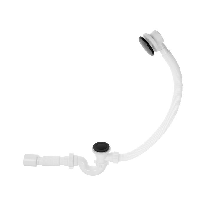 Сифон Ани д/ванны Клик-Клак прямоточный с выпуском и переливом с трубой 40*50 ЕС155BL