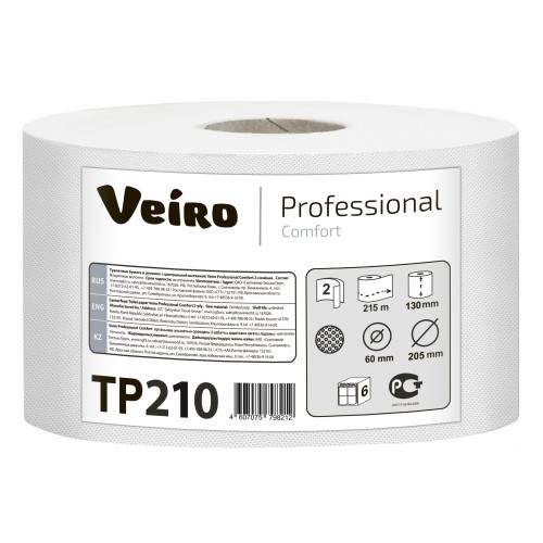 Бумага туалетная Veiro 2сл 215м/13,0 Comfort внутр.выт.белая/TP210 1031093 /1уп.-6 шт./