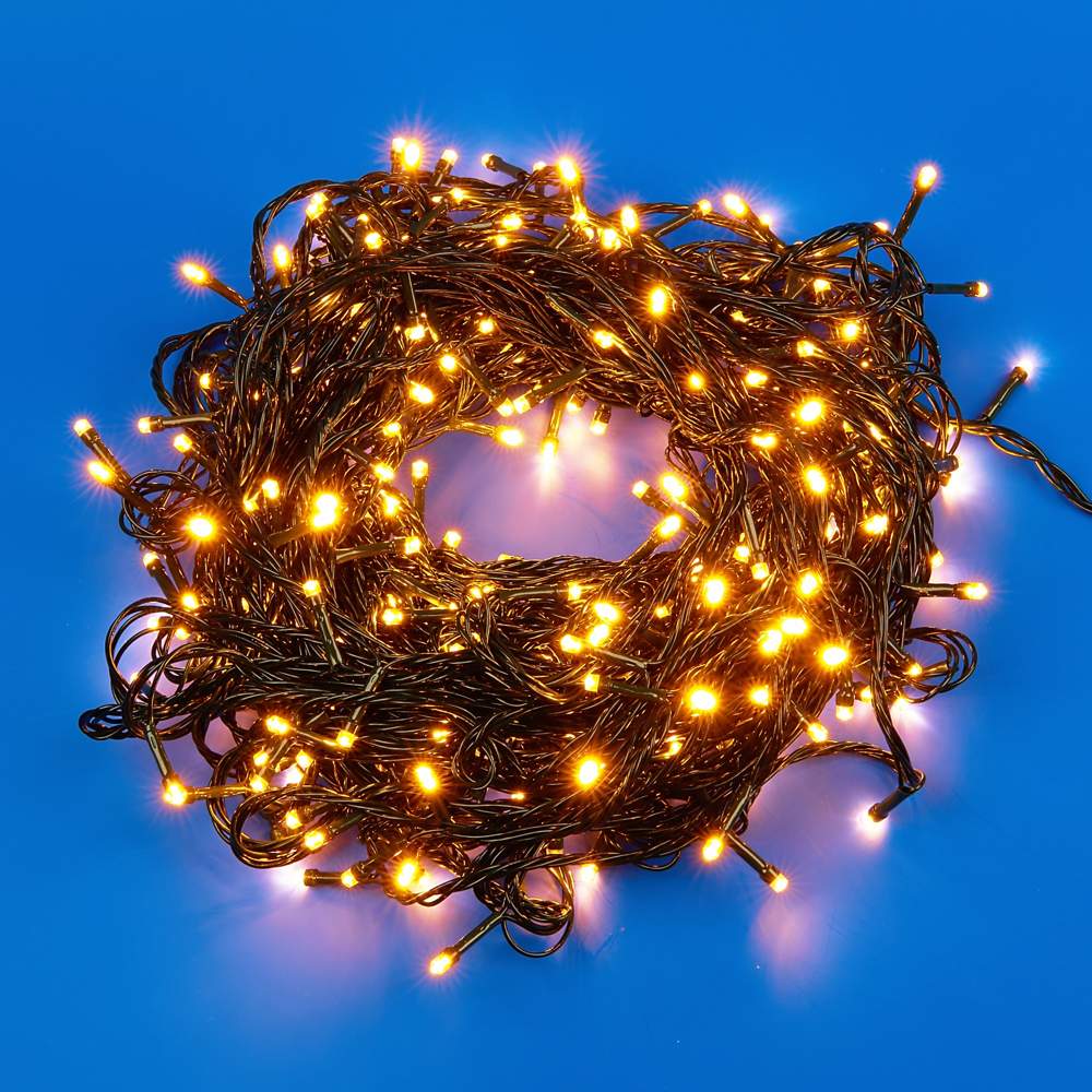 Гирлянда с/д ULD-S5000-500/DGA WARM WHITE  IP20  50м  теплый белый свет провод зелен. UL-00009930