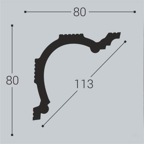 Карниз XPS BD К 1 (80*80)/9