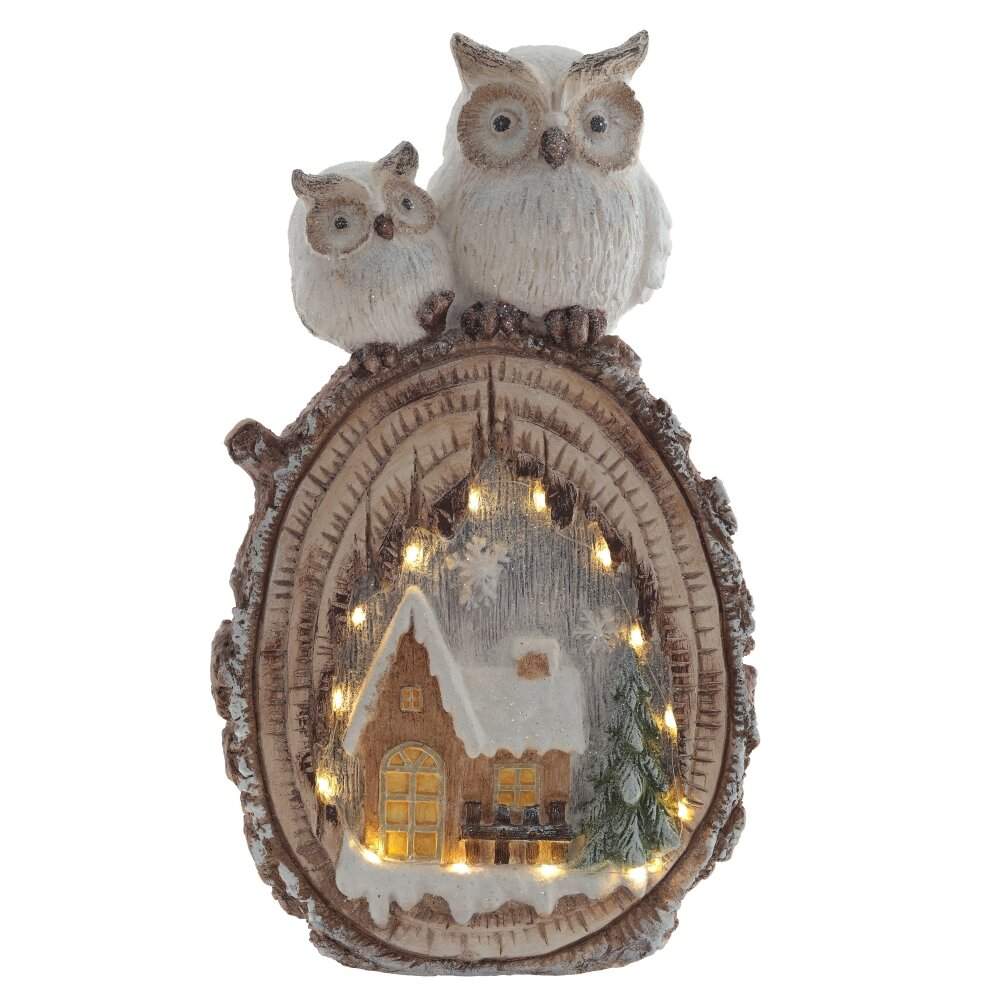 REMECO COLLECTION Изделие декоративное 791576 Совы с подсветкой (3хАА) 30х11х53см (магнезия) 