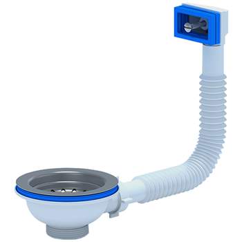 Перелив д/мойки Ани 3  1/2  d90 c прям/верт. корп.  N305S