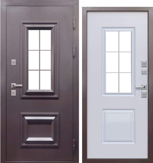 Дверь металлическая 11см Протерма 3D Букле шоколад/Белая матовая 960 правая