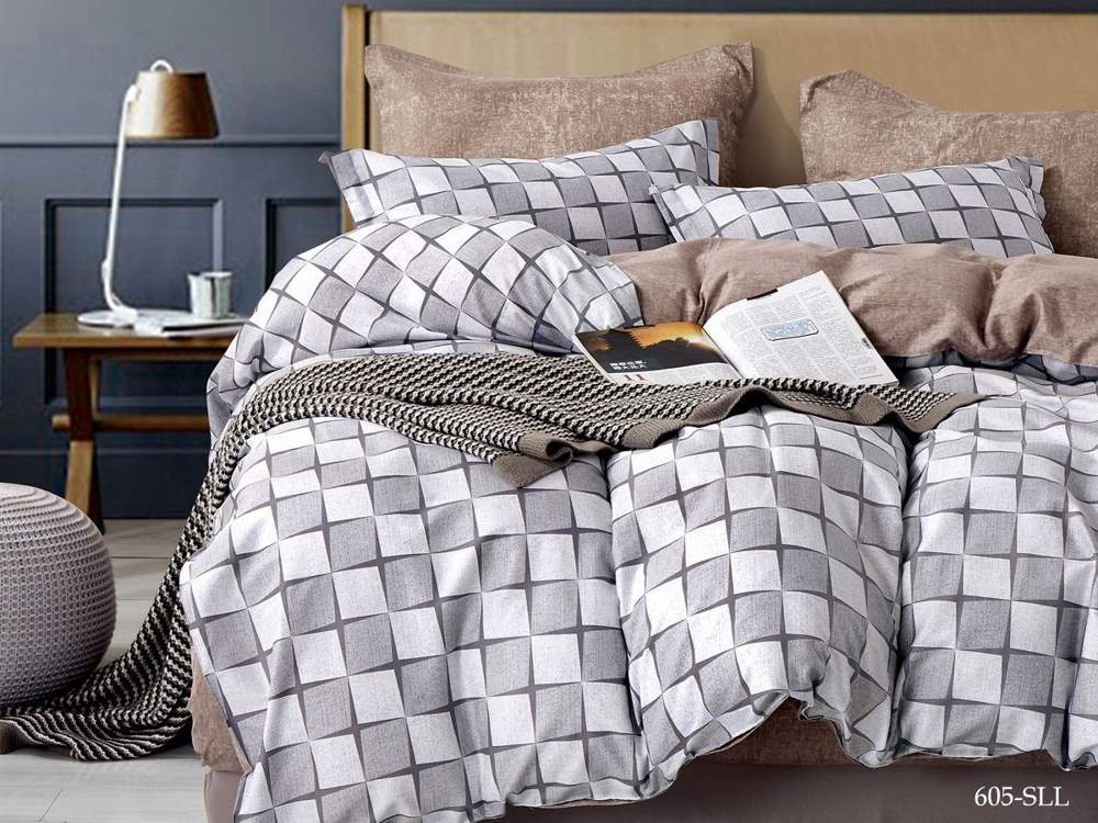 CLEO КПБ Satin Lux набивной евро (50х70-2шт)  32/605-SLL крафт коробка 