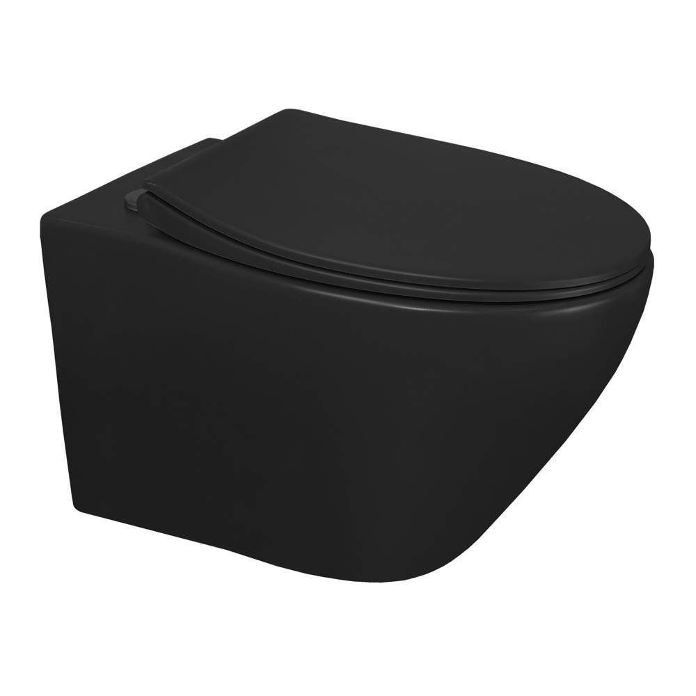 Унитаз Keras matt black подвесной безоб. с сид.микролифт дюропласт 520*370*360