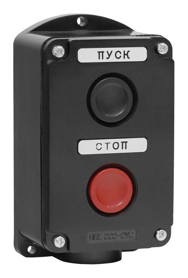 Пост кнопочный ПКЕ 222/2.1Ч.1К  Пуск-Стоп (без сальников) IEK
