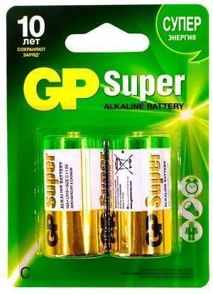 Элемент питания GP Super Alkaline LR14 14A-CR2 2бл(20/160) 02674