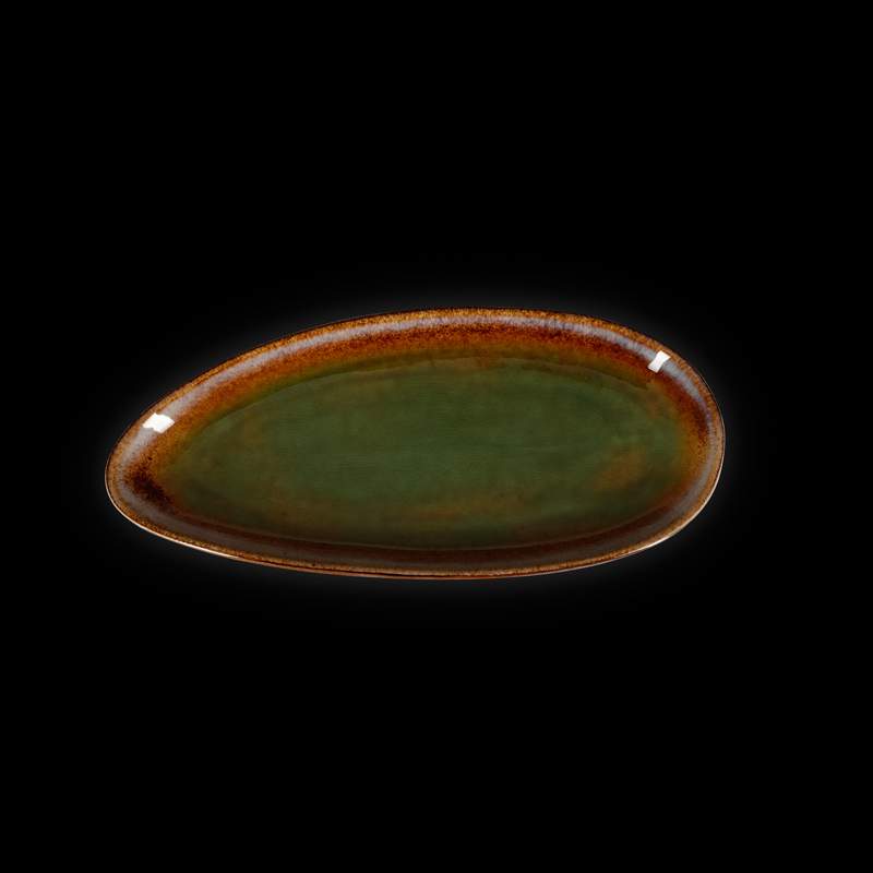 CORONE Verde синий/зеленый  Блюдо фк0721 овальное 360х165мм (4/12)