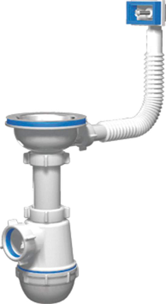 Сифон Ани Грот 3 1/2*40 с переливом мойки   А0145S