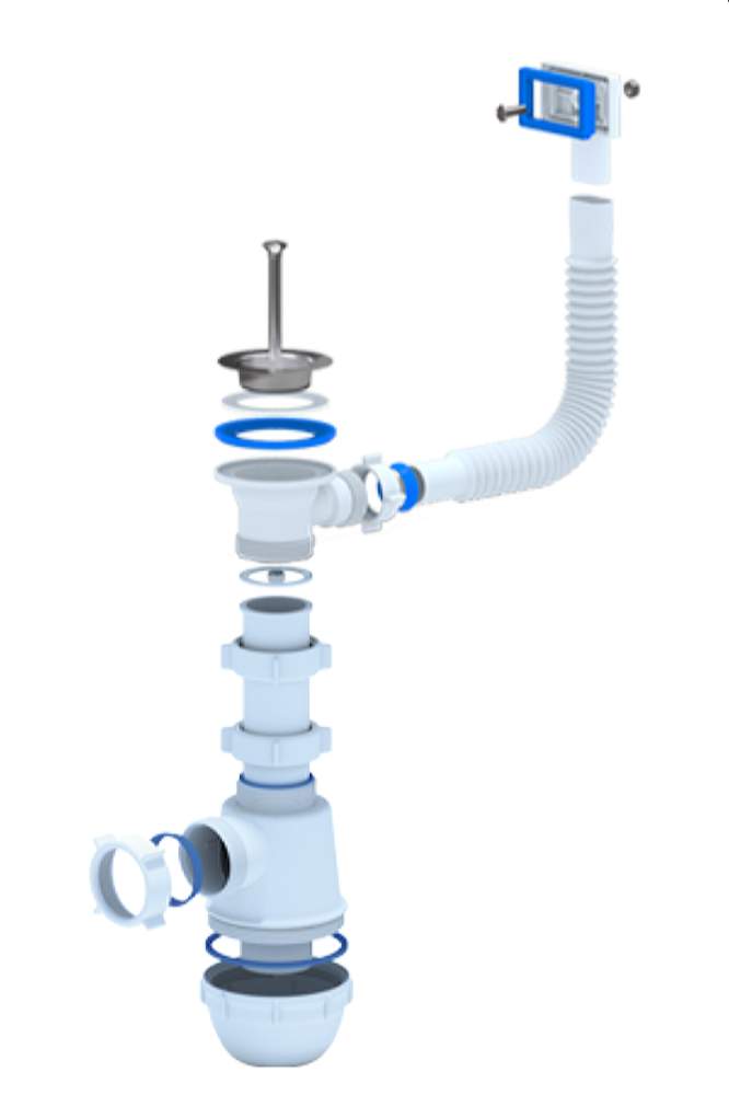 Сифон Ани Грот 1 1/2*40 с переливом мойки   А0140