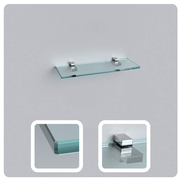 Полка 60см  прозр. с полир.кромкой(стекло 10мм 45034 и креп.16-133) 133060