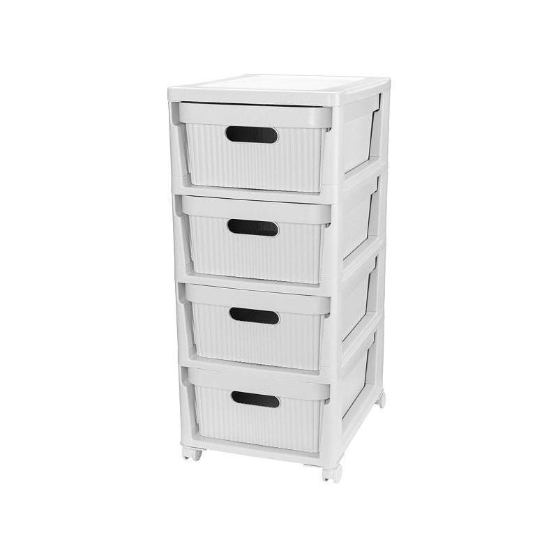 Комод 4-х секц. "Velvet" св.серый  38х30 h69см  362549