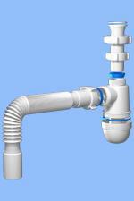 Сифон Ани 1 1/4*32 с отв. ст/м и гиб. трубой 32*32  (В1305)