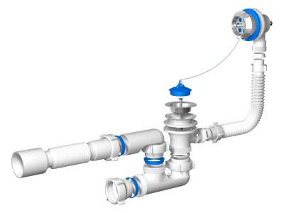 Сифон Ани д/ванны с вып.и перелив 1 1/2 с г/тр 40*50  Е255