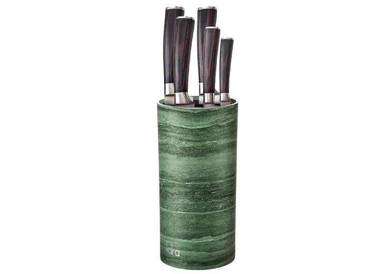LARA Подставка для ножей LR05-103 Green круглая Soft touch 