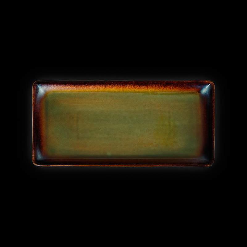 CORONE Verde синий/зеленый  Блюдо фк0716 прямоугольное 340х162мм (4/12)