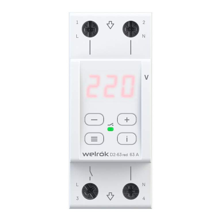 Реле напряжения RBUZ welrok D2-63 red