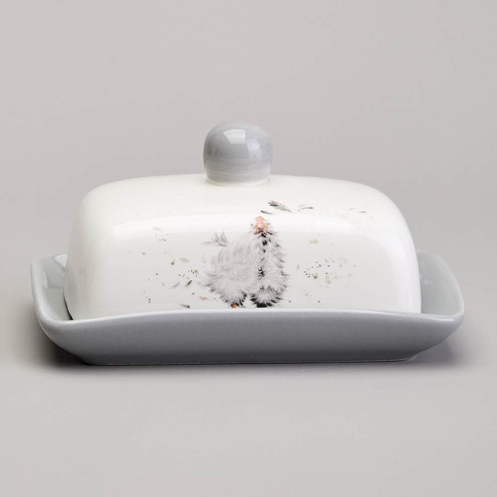 AGNESS Масленка 358-2301 Funny Hens керамика 17х12,5х9см