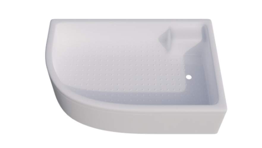 Поддон  ПД19  средний с сиденьем , правый в к-те 120х80 1/4 круга