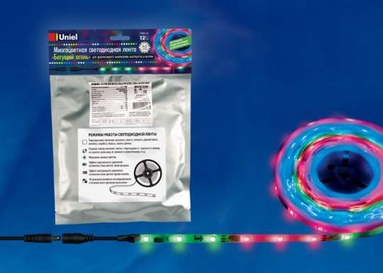 Лента LED Юниел ULS-F01-5050 30LED/IP65 12V  RGB-P36C24 5m 