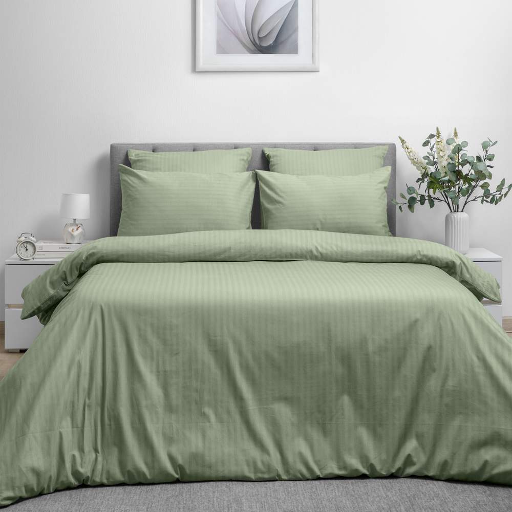 ВОЛШЕБНАЯ НОЧЬ страйп-дизайн Smoke Green Пододеяльник 180/215см рис.8709/6 782076
