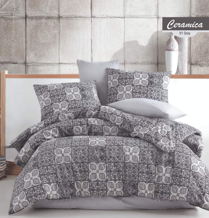MAJOLI ранфорс КПБ Ceramica Grey Евро (прост.240х260,подод.200х220,нав.50х70-2) 