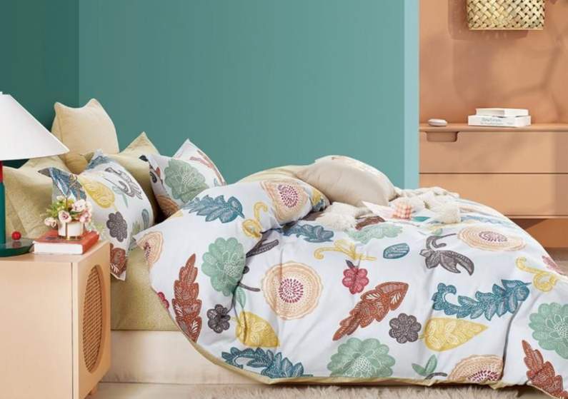 CLEO КПБ Satin de Luxe набивной 2сп ( 50*70*2) 100% хлопок 22/1044-SK 