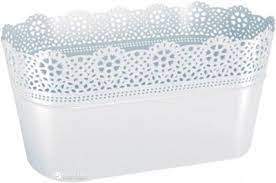 Кашпо Lace светло-голубой 28,5х13,5х15,5см(2,5л) DLAC285-658U (Просперпласт)