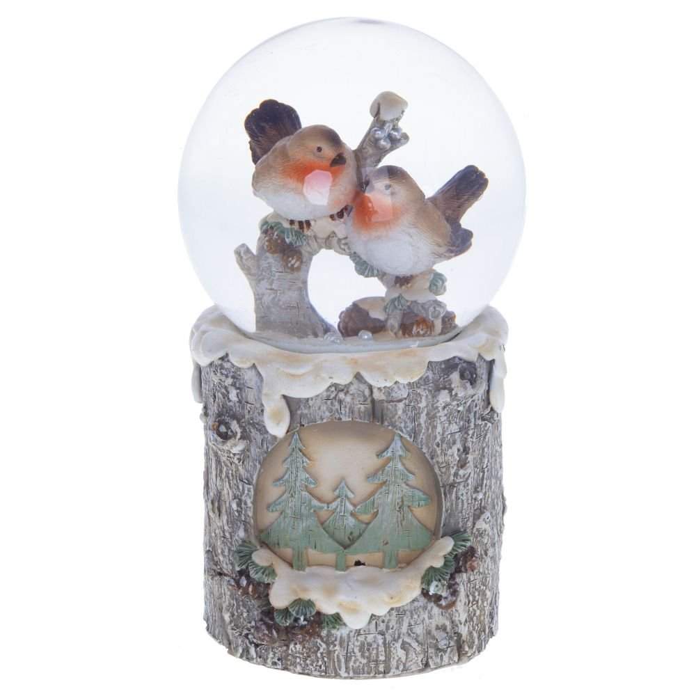 REMECO COLLECTION Фигурка 743526 Шар водяной Птички с подсветкой 8х8х14,5см (3хLR44 не прилаг.)
