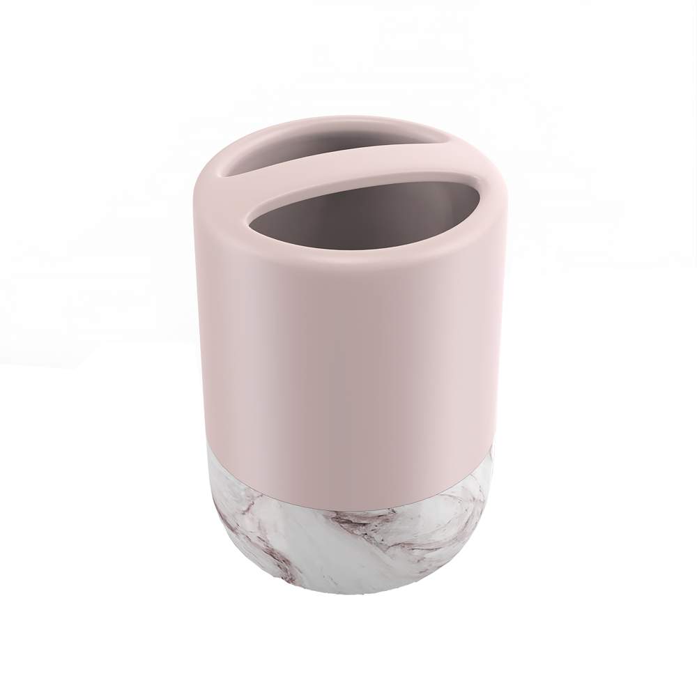 Стакан д/зубных щеток настольный, розовый, керамика, TRENDY FOR-TR042