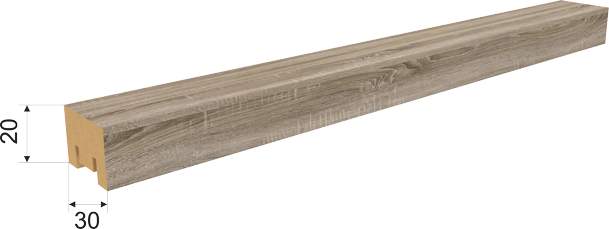 Интерьерная рейка МДФ Stella Милана дуб Винтаж 20*30*2700 (уп.8шт)