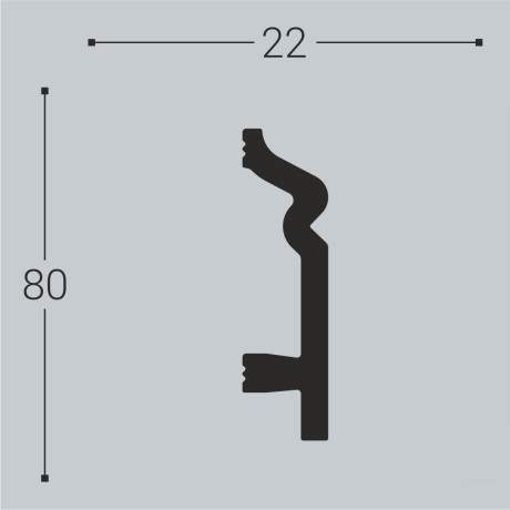 Плинтус XPS BD П 2 (80*22)/13
