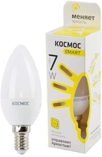 Лампа Космос Smart LEDSD7wCNE1430  7Вт 220B  E14 3000K  3ур.