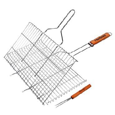 Решетка-гриль BOYSCOUT д/стейков большая с вилкой 61301