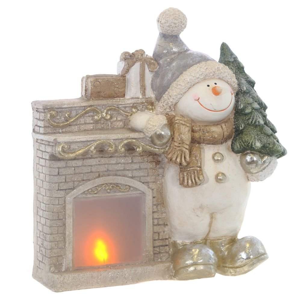 REMECO COLLECTION Изделие декоративное 755166 Камин с подсветкой (3хААА) 39х18,5х46см (магнезия) 