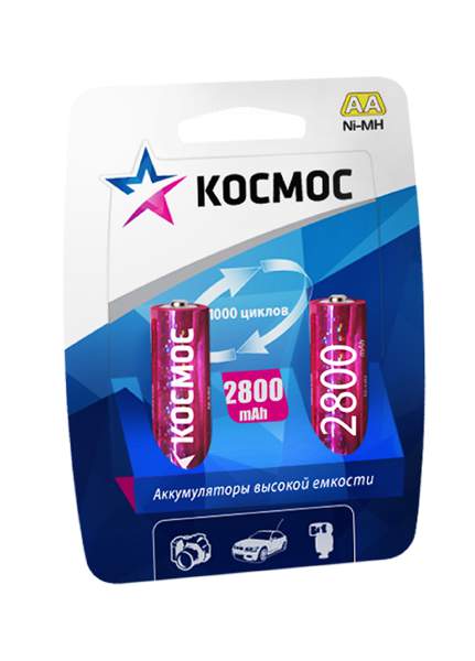 Аккум. Космос  R6  NI-MH  2800mAh  BP-2  бл/2  KOCR6NIMH2800MAH2BL