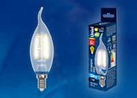 Лампа Uniel Sky LED-CW35-6W/WW/E14/FR PLS02WH  UL-00000306