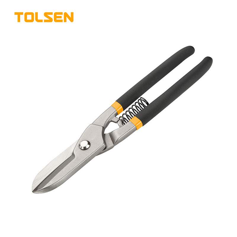 Ножницы по металлу  TOLSEN Industrial  250мм  прямые, обл.рукоятки,пружина  30030
