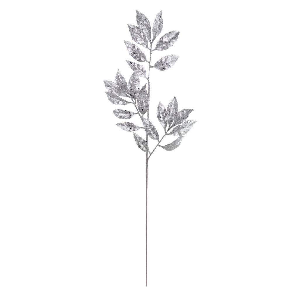 DECOLINE Ветка декоративная YF19-2933SL с глиттером 79см серебро 