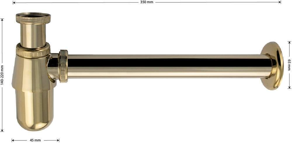 Нижняя часть сифона  Brimix  8714 металич. п/цвет золота