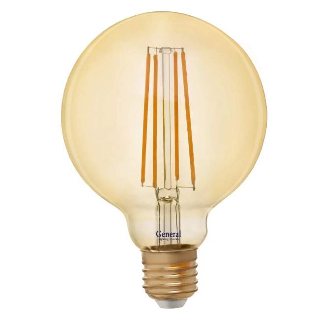 Лампа GLDEN-G95S-8-230-E27-2700  золотая 655307