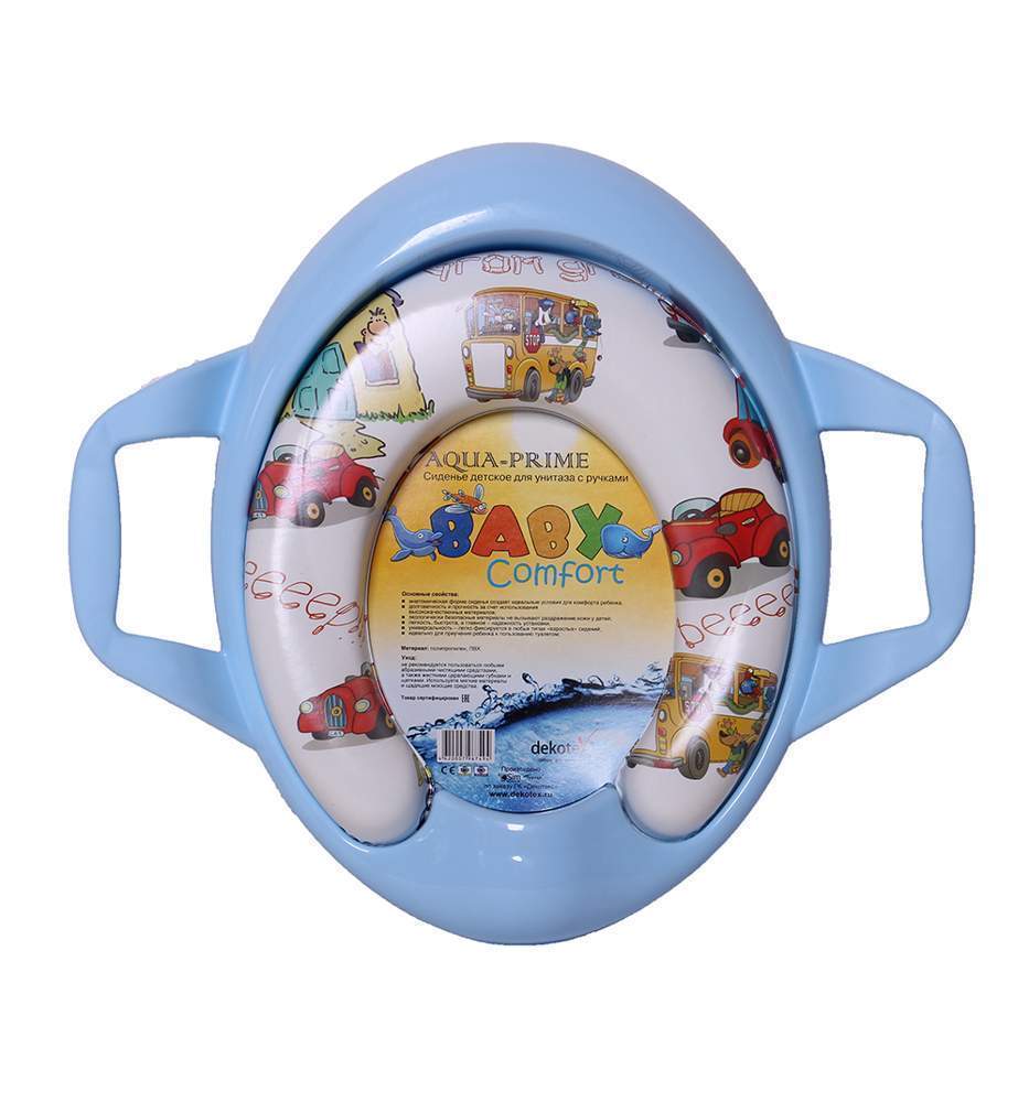 Сиденье-накладка д/унитаза дет. мягкое  AQUA-PRIME  Морские друзья  AQP.04.5021 / 274998 голубой